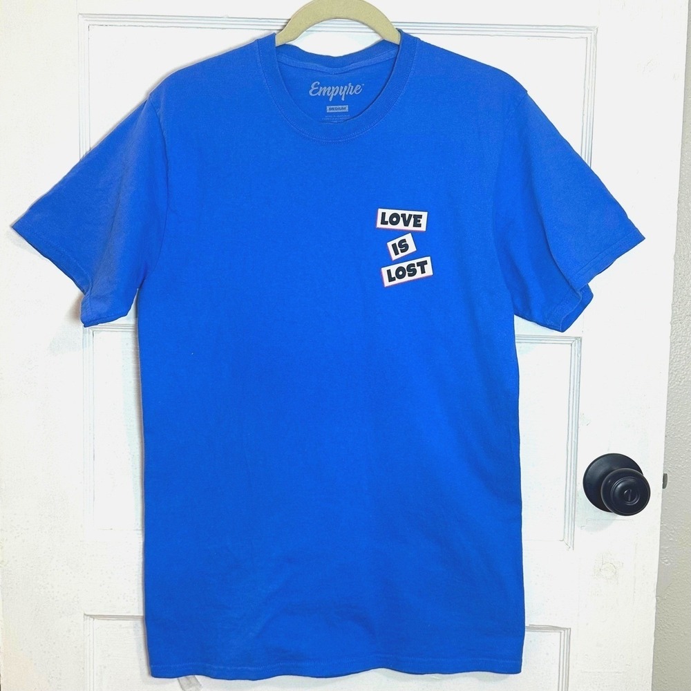 Empyre Mens Blue Love Is Lost Devil Graphic T-Shirt Medium